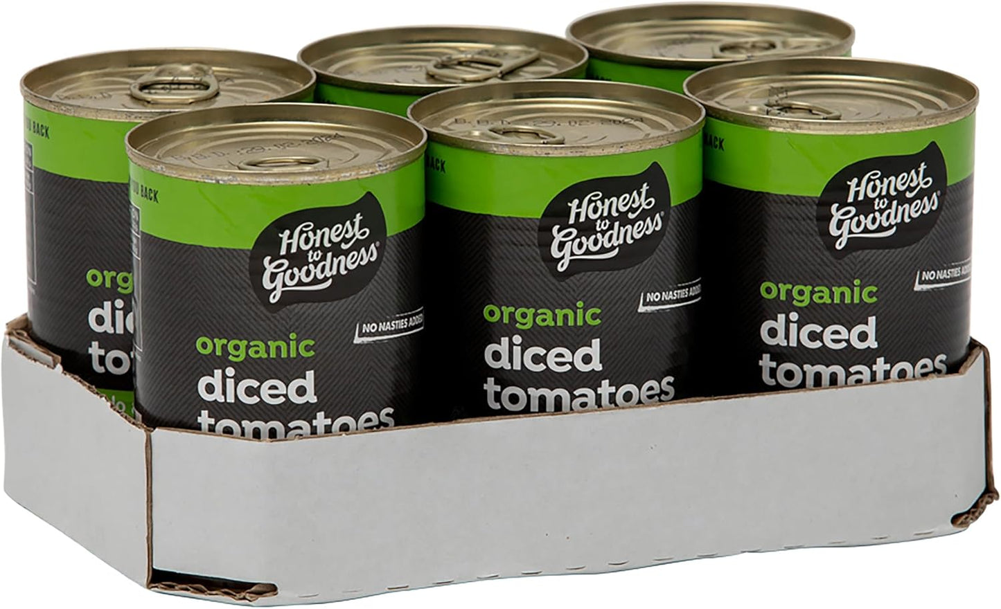 Honest to Goodness, Organic Diced Tomatoes, 400g x 6 Pack - Sourced From 100% Organic Italian Ripe Tomatoes. Picked, Diced and Canned Fresh on the Day.