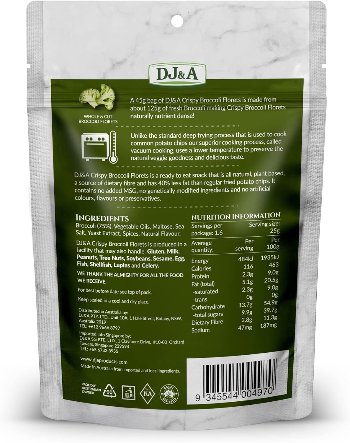 Crispy Brocoli Florets 45 g