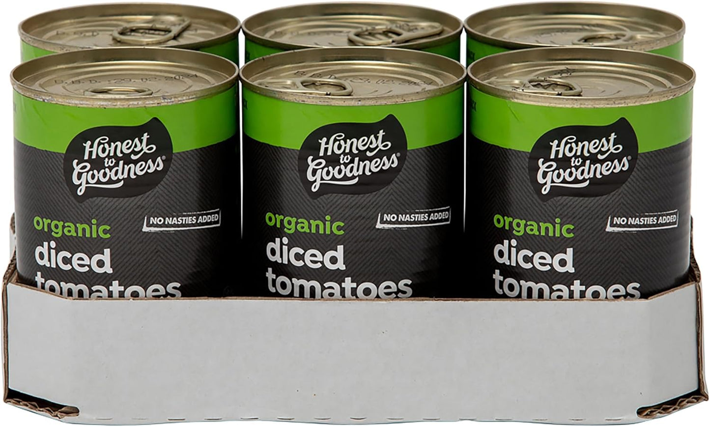 Honest to Goodness, Organic Diced Tomatoes, 400g x 6 Pack - Sourced From 100% Organic Italian Ripe Tomatoes. Picked, Diced and Canned Fresh on the Day.