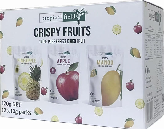 Fruit Bites Variety Pack 1.2kg | Apple, Pineapple, Mango | Natural Dried Fruit Snacks | 12x10g Packs